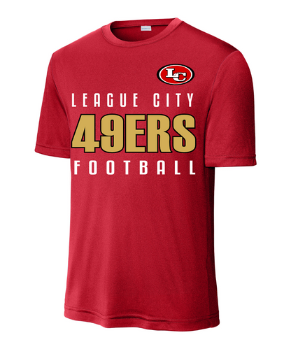 League City 49ers Football & Cheer- LC 49ERS Football Performance Tee - True Red