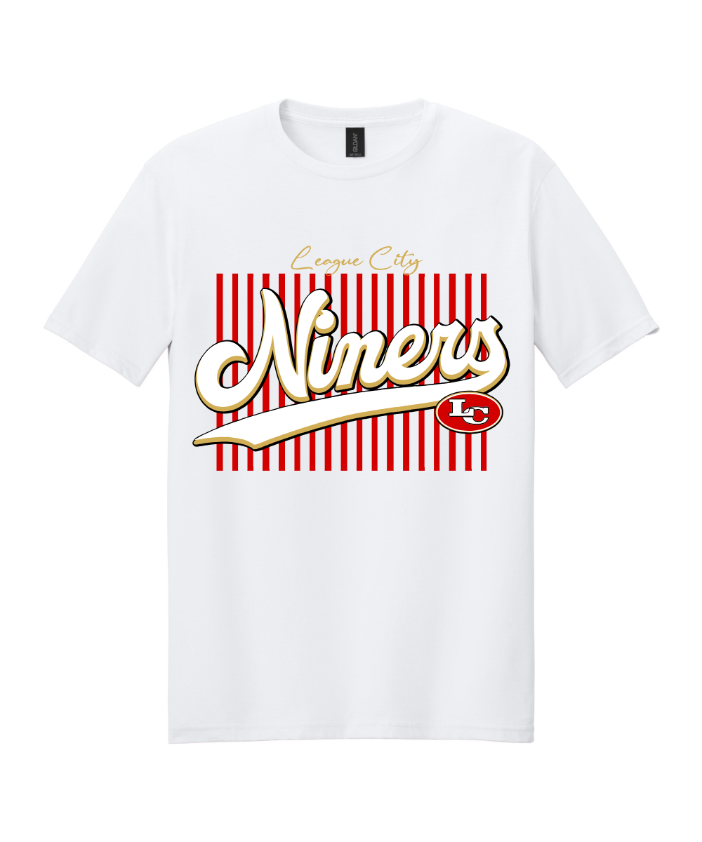 League City 49ers Football & Cheer- LC  Striped 49ERS - White