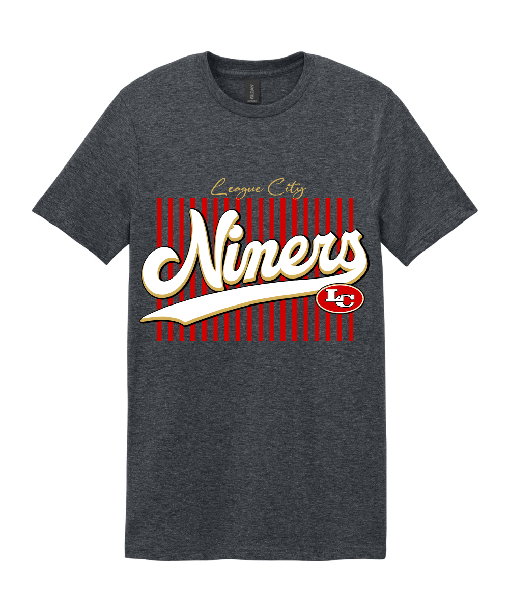 League City 49ers Football & Cheer- LC  Striped 49ERS - Dark Heather