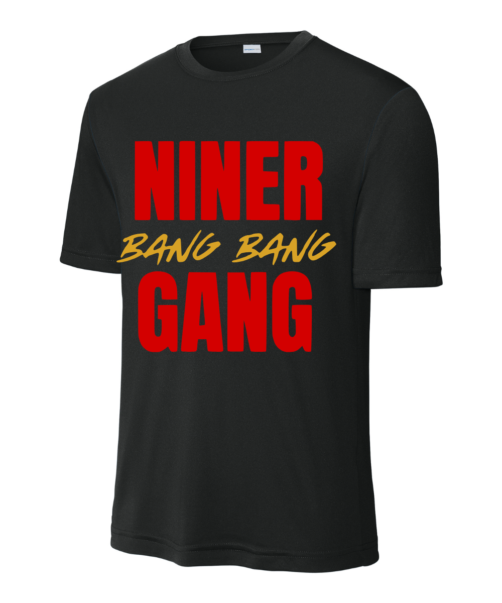 League City 49ers Football & Cheer - Bang Bang Niner Gang Performance Tee - Black