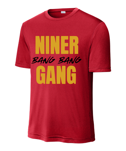 League City 49ers Football & Cheer - Bang Bang Niner Gang Performance Tee - True Red