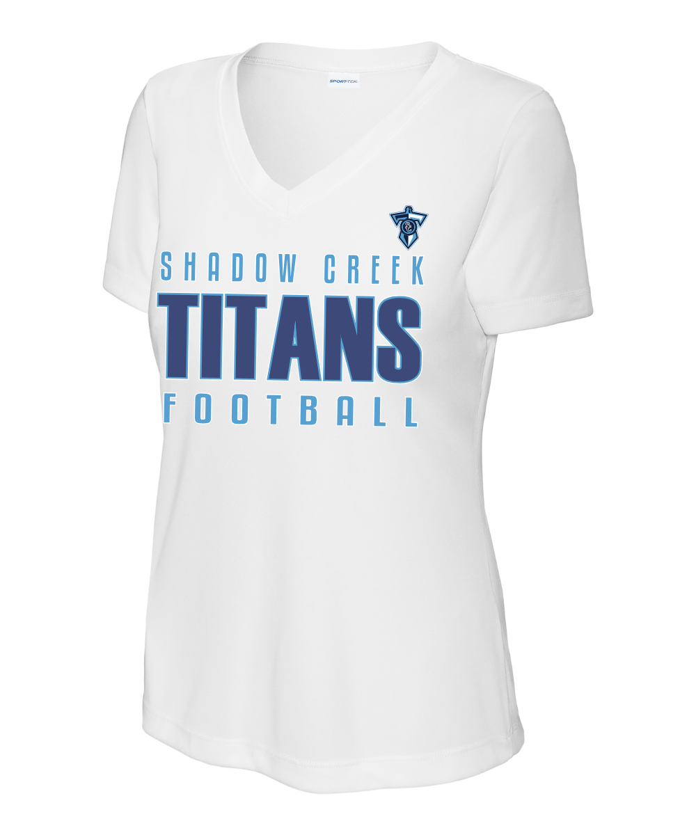 Shadow Creek Titans- SC Titans Football Ladies Short Sleeve VNeck Performance Tee