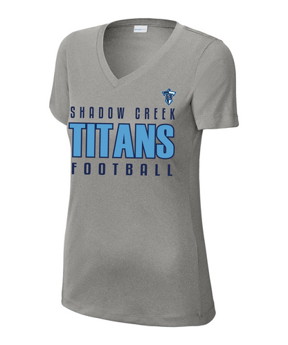 Shadow Creek Titans- SC Titans Football Ladies Short Sleeve VNeck Performance Tee