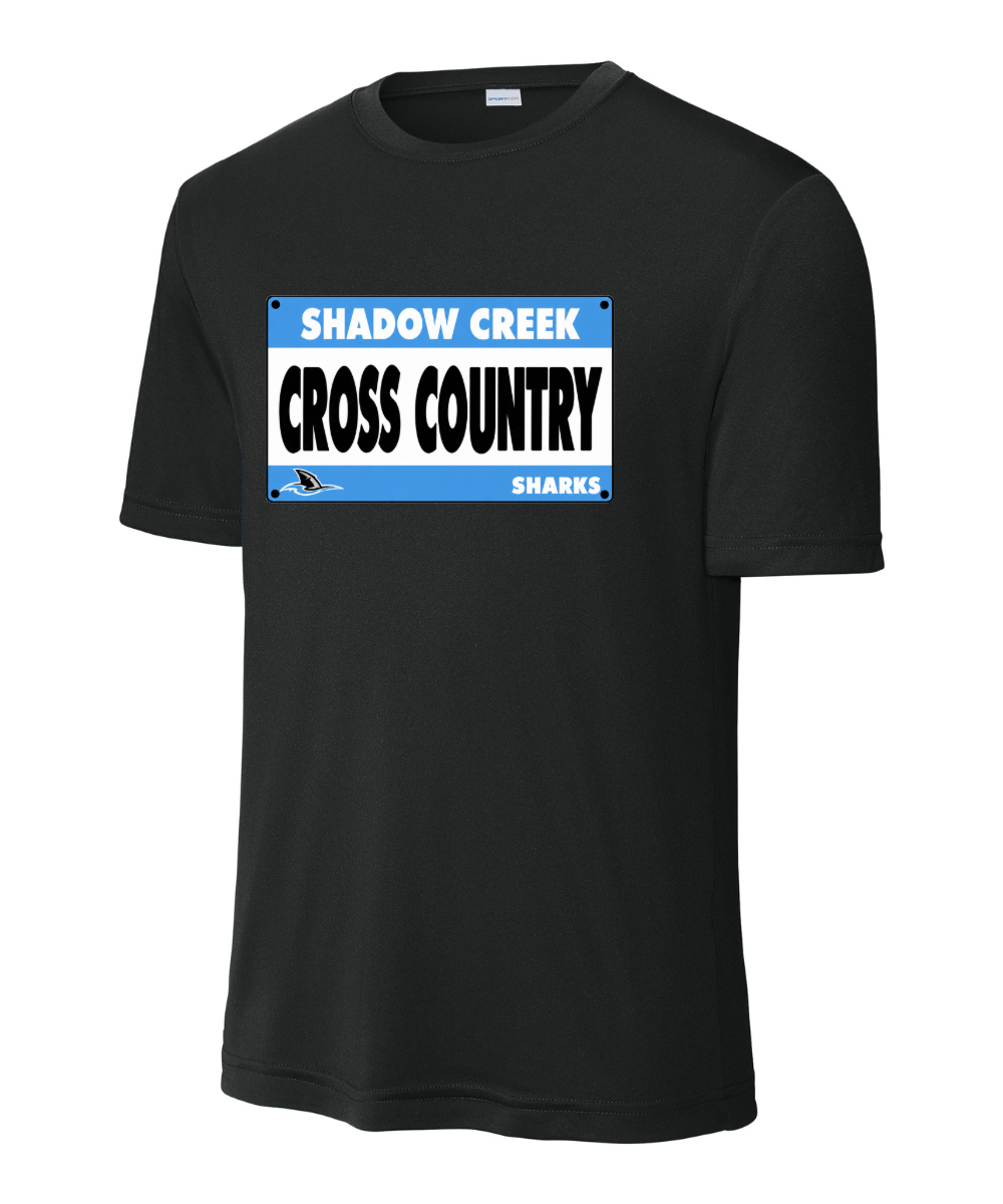 Shadow Creek Cross Country Track & Field - Cross Country BIB Performance Tee - Black