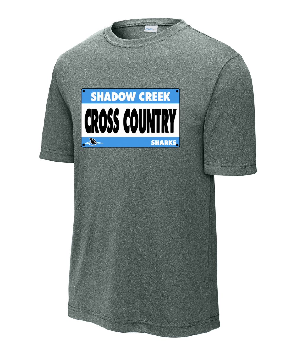 Shadow Creek Cross Country Track & Field - Cross Country BIB Performance Tee - Grey Concrete Heather