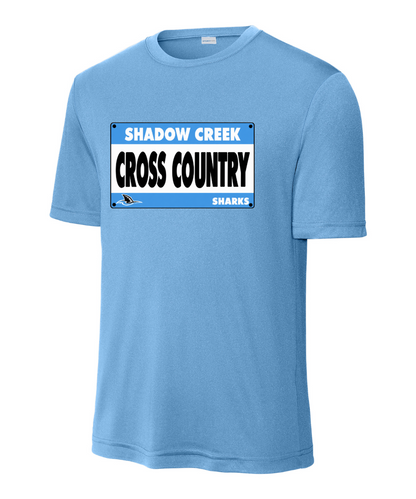 Shadow Creek Cross Country Track & Field - Cross Country BIB Performance Tee - Carolina Blue