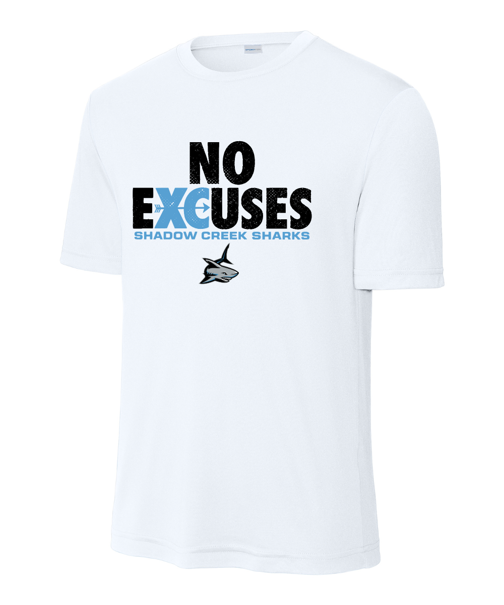 Shadow Creek Cross Country Track & Field - No Excuses Design Performance Tee - White