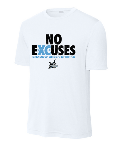 Shadow Creek Cross Country Track & Field - No Excuses Design Performance Tee - White