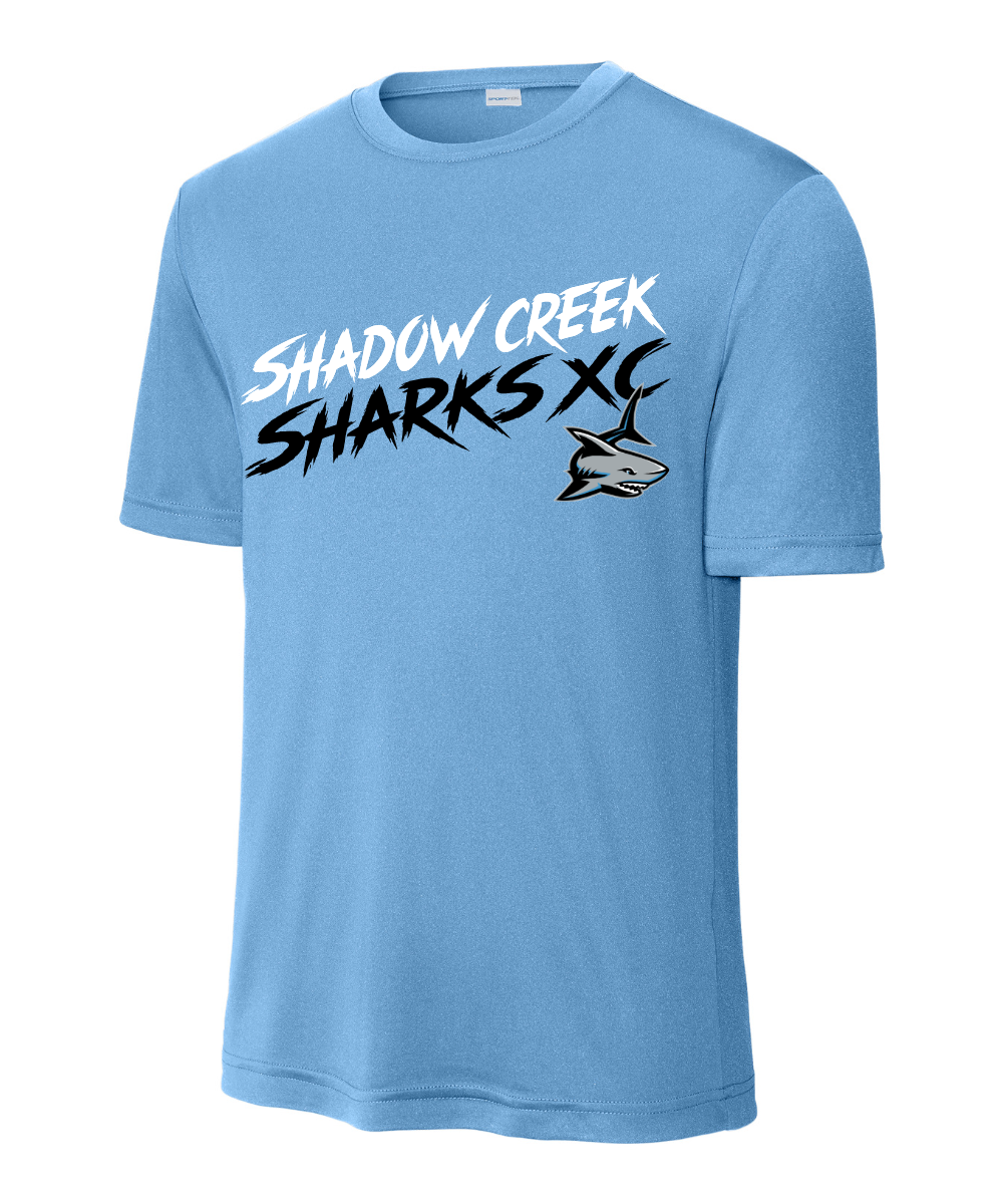 Shadow Creek Cross Country Track & Field - Shadow Creek Sharks XC Performance Tee - Carolina Blue