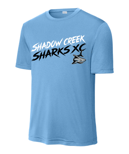 Shadow Creek Cross Country Track & Field - Shadow Creek Sharks XC Performance Tee - Carolina Blue