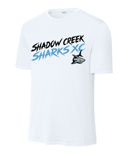 Shadow Creek Cross Country Track & Field - Shadow Creek Sharks XC Performance Tee - White