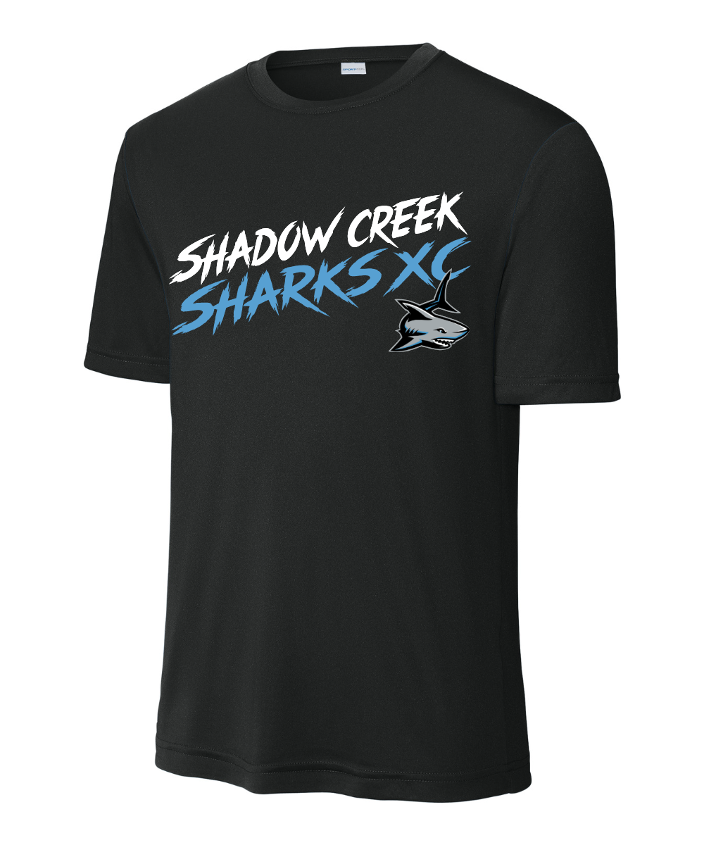 Shadow Creek Cross Country Track & Field - Shadow Creek Sharks XC Performance Tee - Black