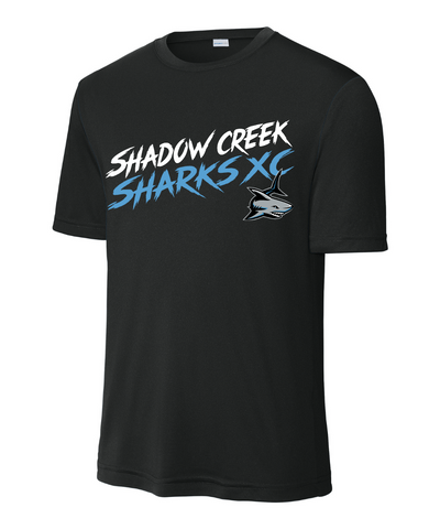 Shadow Creek Cross Country Track & Field - Shadow Creek Sharks XC Performance Tee - Black
