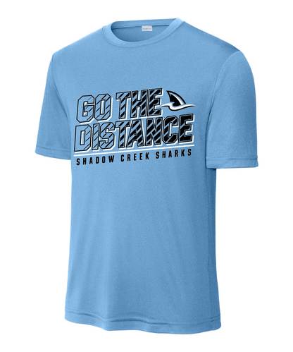 Shadow Creek Cross Country Track & Field - Go The Distance Performance Tee - Carolina Blue