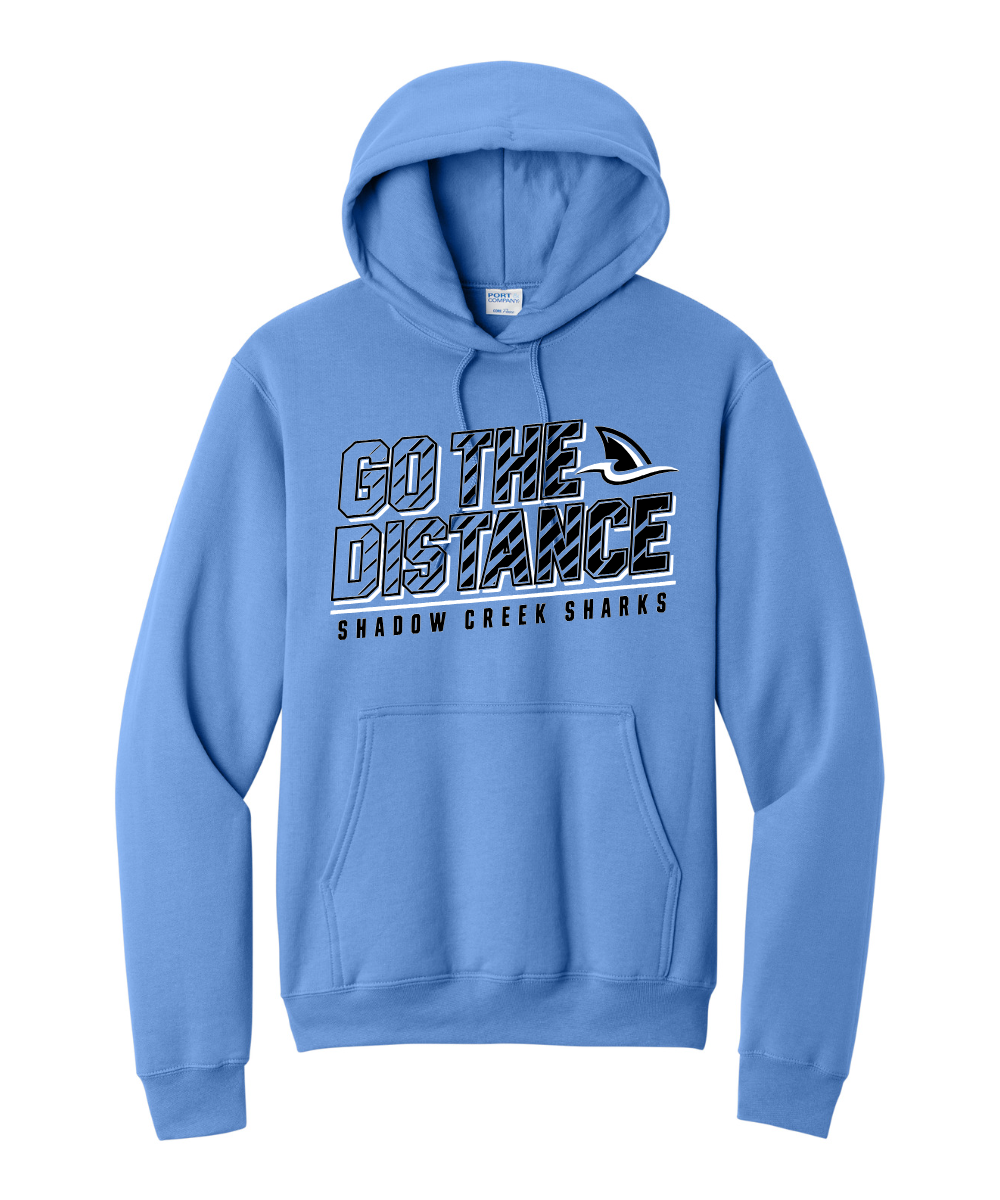 Shadow Creek Cross Country Track & Field - Go The Distance Cotton Fleece Hoodie - Carolina Blue