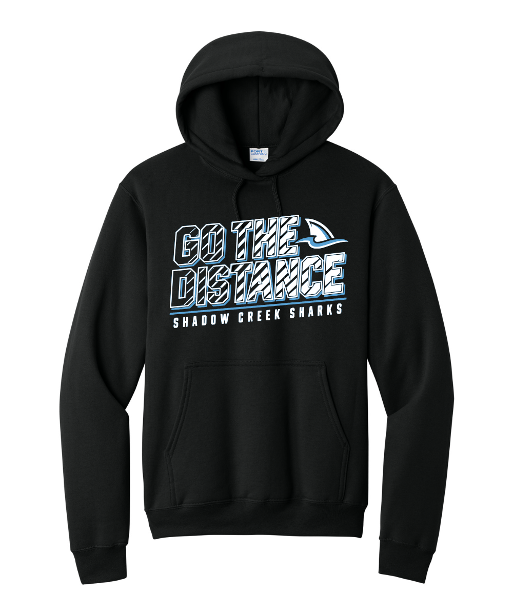 Shadow Creek Cross Country Track & Field - Go The Distance Cotton Fleece Hoodie - Black