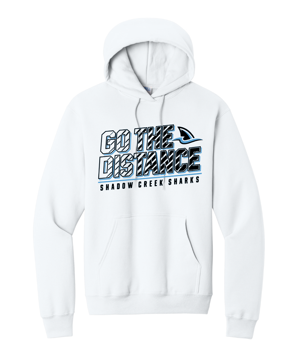 Shadow Creek Cross Country Track & Field - Go The Distance Cotton Fleece Hoodie - White