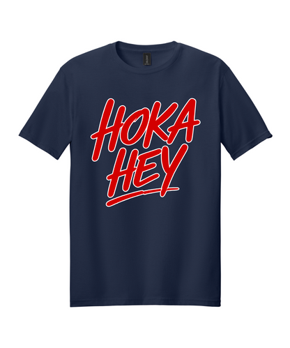 Manvel Football - Hoka Hey Script Cotton Tee - Navy