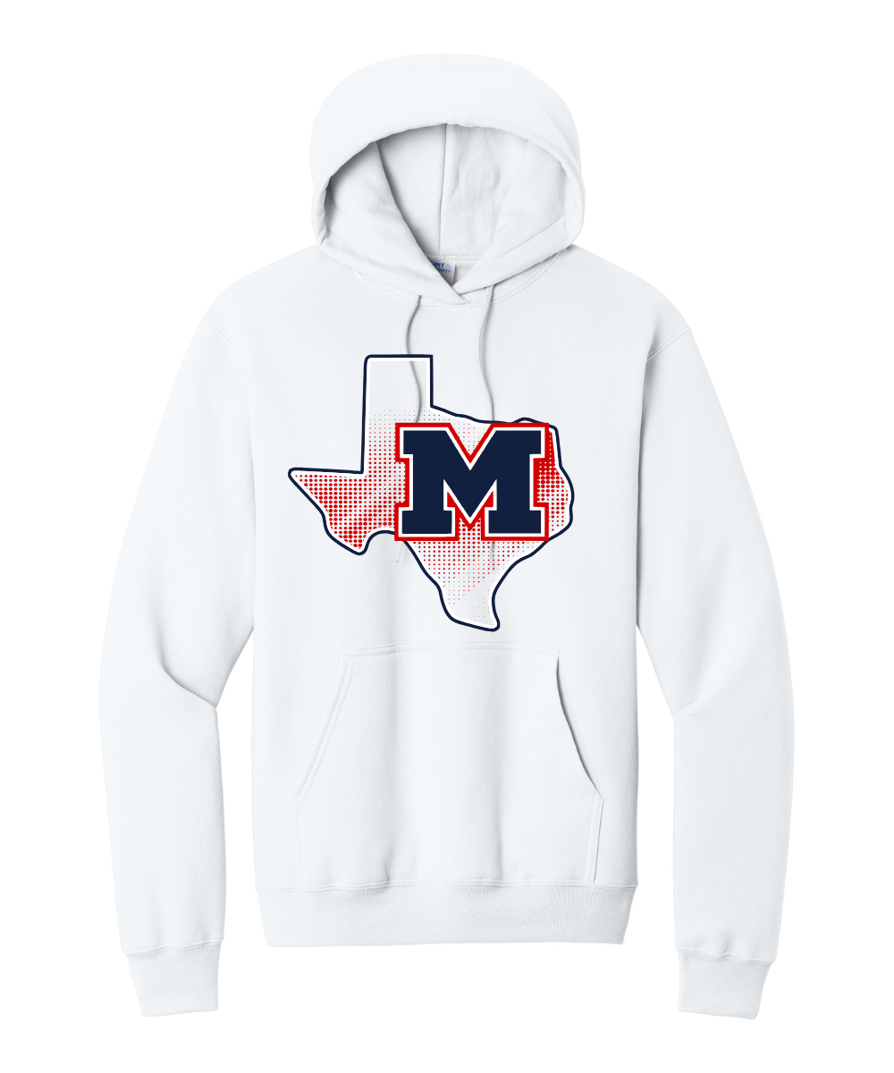 Manvel Football - Manvel TX Cotton Fleece Hoodie - White