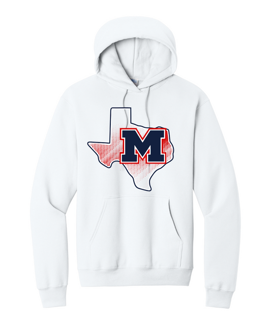 Manvel Volleyball - Manvel TX Cotton Fleece Hoodie - White
