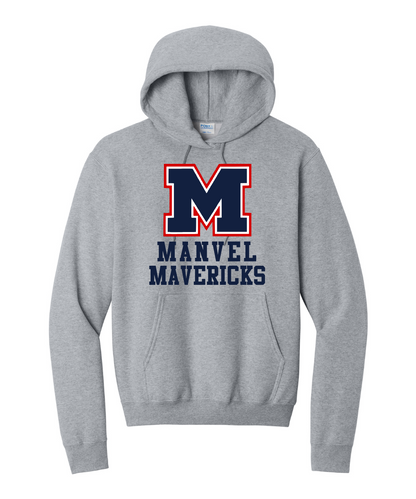 Manvel Football - Big M Manvel Mavericks Cotton Fleece Hoodie