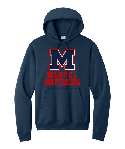 Manvel Football - Big M Manvel Mavericks Cotton Fleece Hoodie