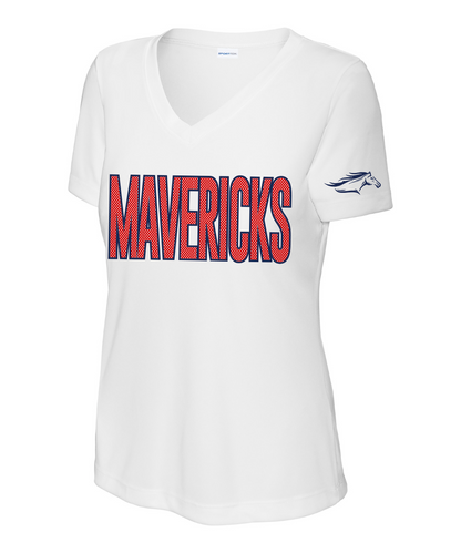Manvel Cheer - Mavericks Mesh Ladies Vneck Performance Tee