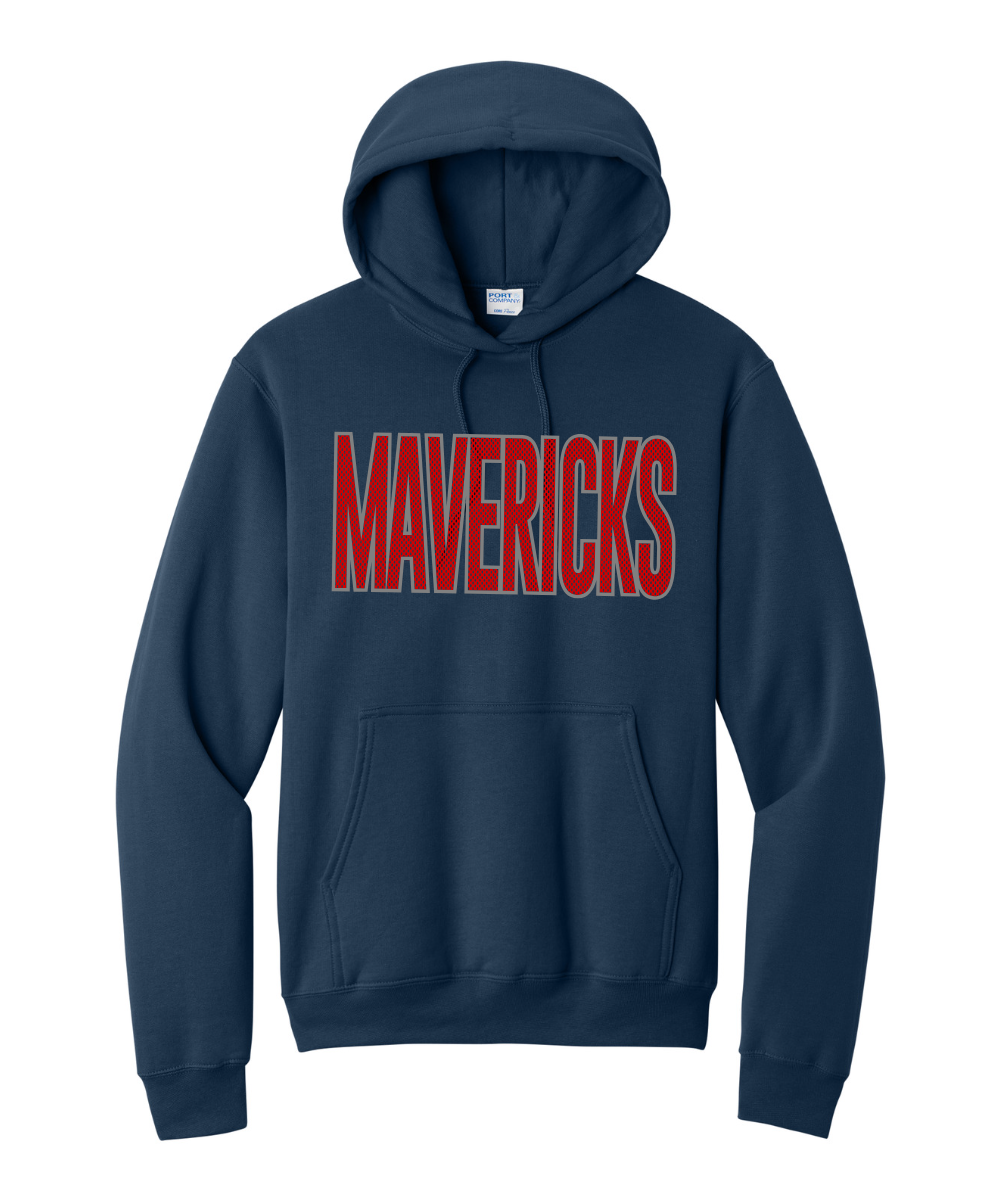 Manvel Football - Mavericks Mesh Cotton Fleece Hoodie