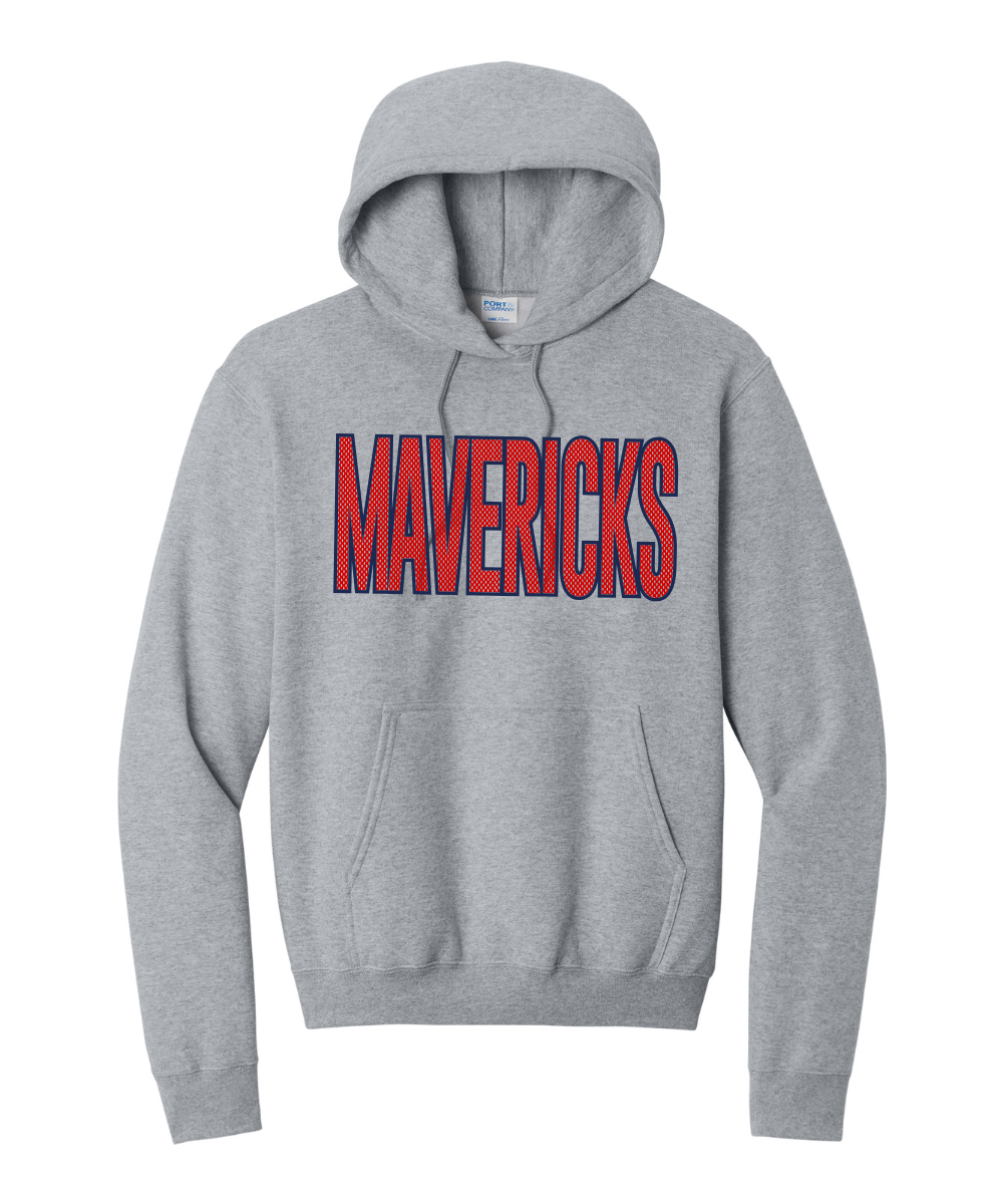 Manvel Football - Mavericks Mesh Cotton Fleece Hoodie - Athletic Heather