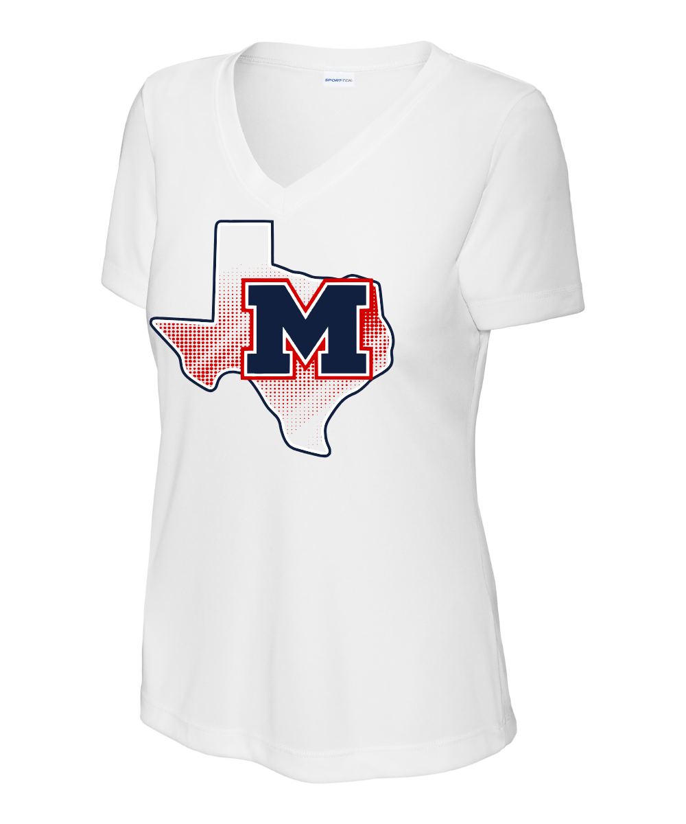 Manvel Swim - Manvel TX Ladies Vneck Performance Tee