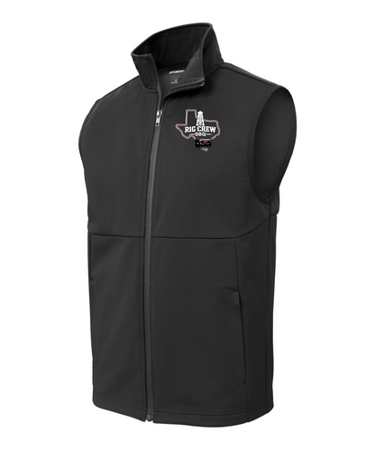 PHS BBQ Cook Team - PHS Rig Crew Logo Embroidered Logo Soft Shell Vest - Deep Black