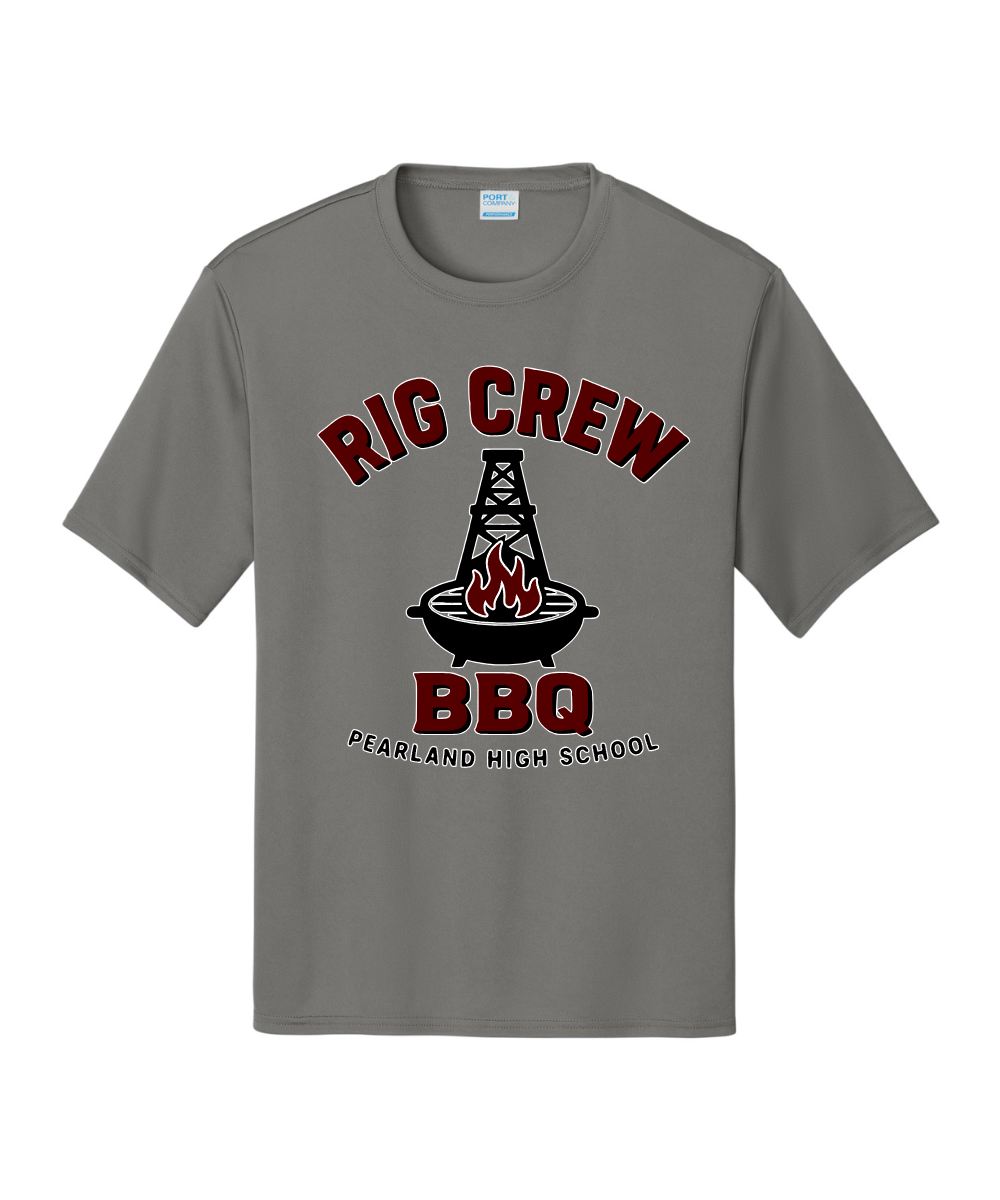 PHS BBQ Cook Team - PHS Rig Crew Logo Performance Tee - Grey Concrete