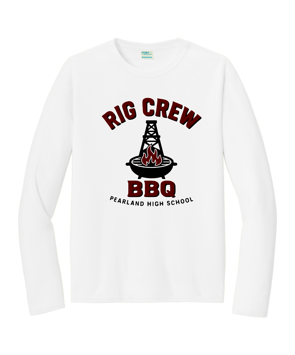 PHS BBQ Cook Team - PHS Rig Crew Performance Long Sleeve Tee - White
