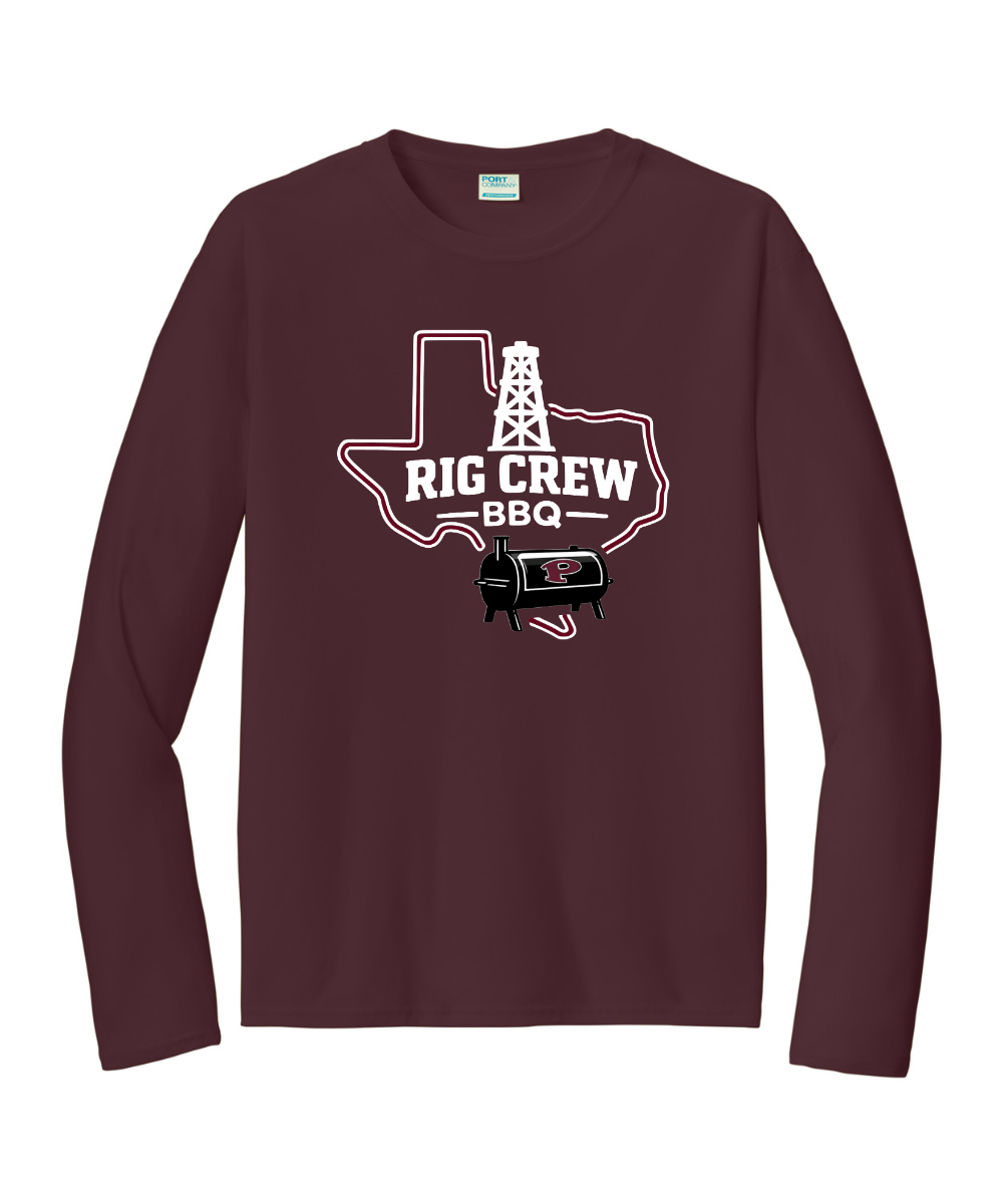 PHS BBQ Cook Team - PHS Rig Crew Logo Performance Long Sleeve Tee