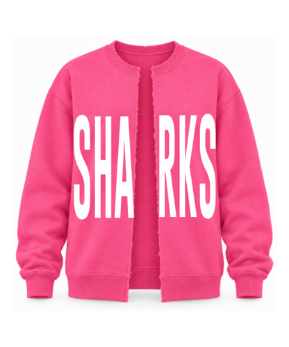 Shadow Creek High School- SHARKS Split Front Cotton Fleece Crewneck