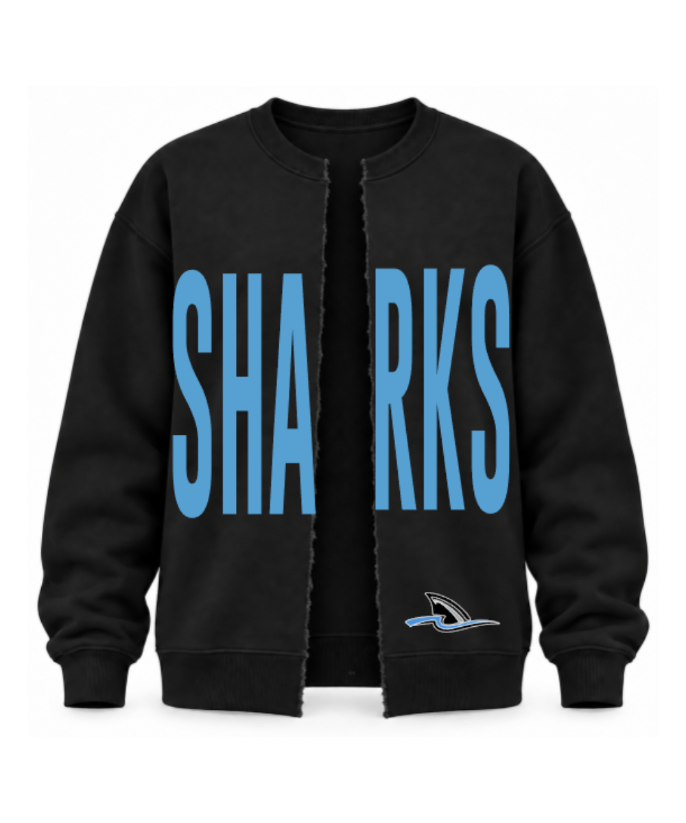 Shadow Creek High School- SHARKS Split Front Cotton Fleece Crewneck