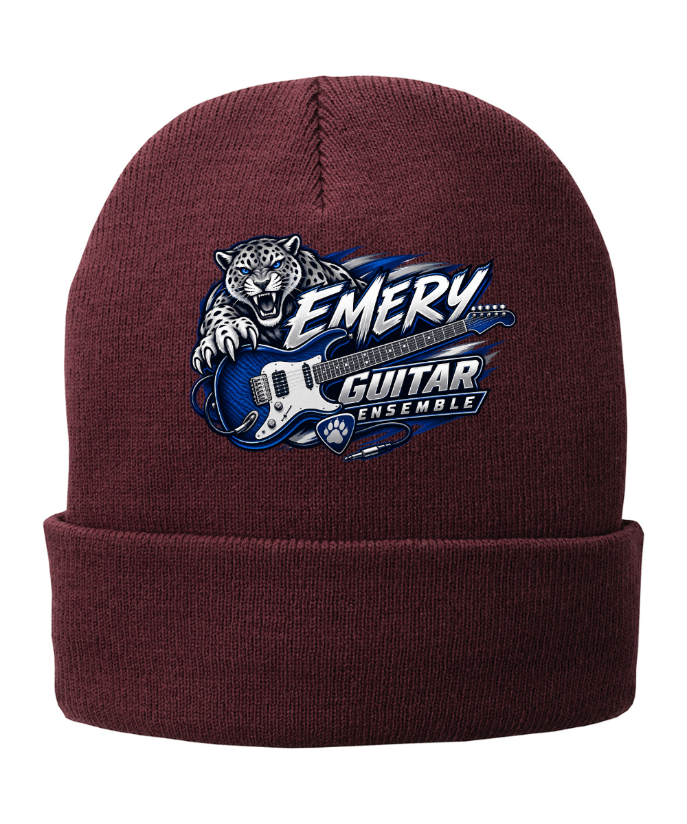 Emery Weiner Guitar Ensemble- Embroidered Sports Logo Fleece Lined Beanies