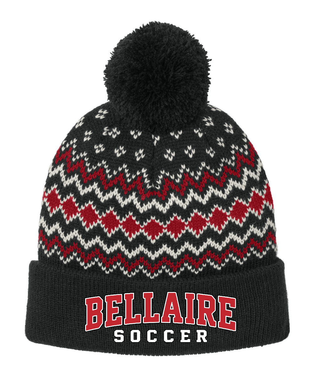 Bellaire Cardinals- Bellaire Soccer Embroidered Alpine Pom Beanie