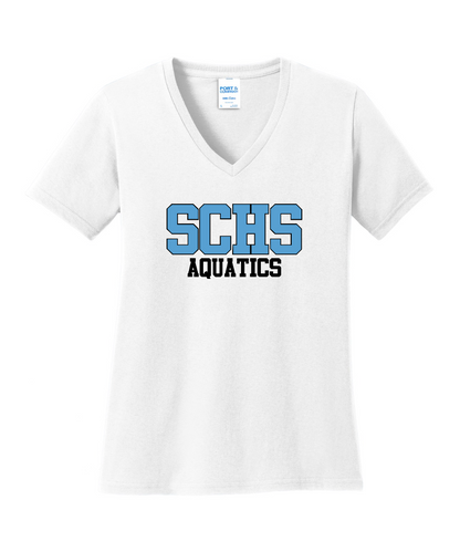 Shadow Creek Aquatics - SCHS Aquatics Ladies Vneck Cotton Tee