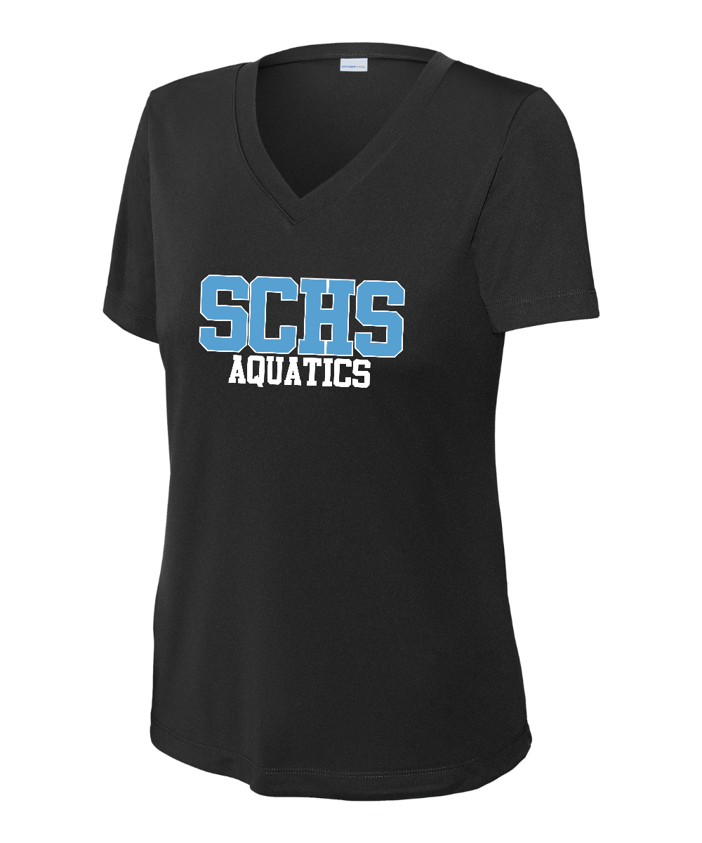 Shadow Creek Aquatics - SCHS Aquatics Ladies Vneck Performance Tee