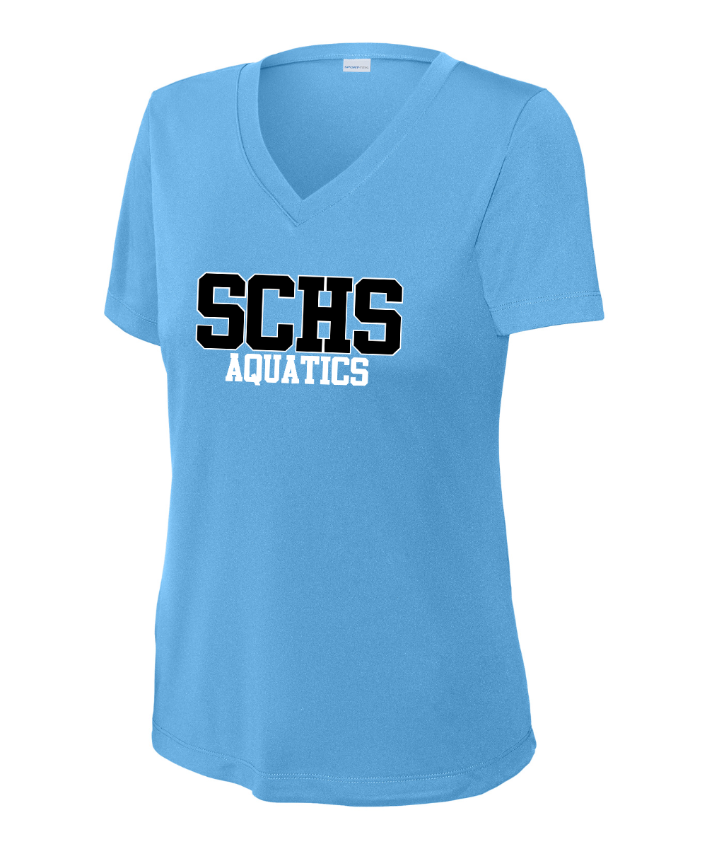 Shadow Creek Aquatics - SCHS Aquatics Ladies Vneck Performance Tee