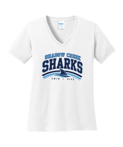 Shadow Creek Aquatics - Shadow Creek Swim & Dive Ladies V-Neck Cotton Tee