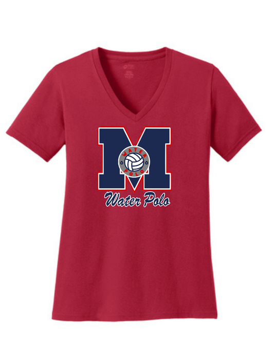 Manvel Water Polo- Mavericks Water Polo Ladies Vneck Cotton Tee