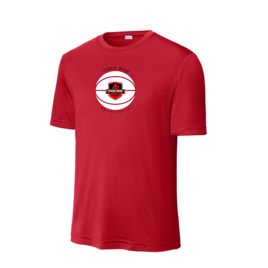 Texas Made -TX Made Basketball -Red Performance Tee