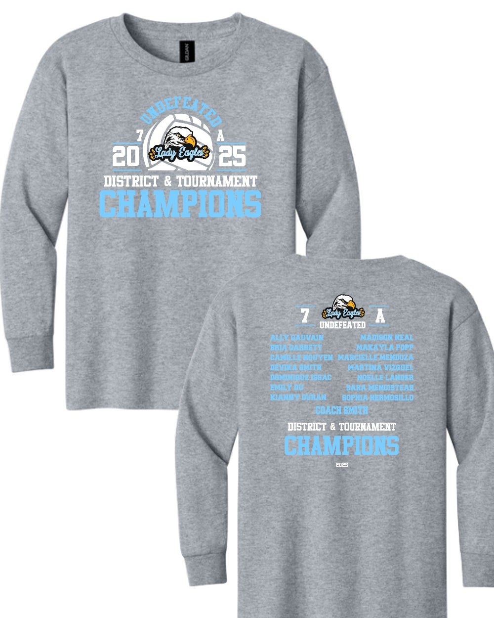McNair Volleyball - 7A Undefeated District & Tournament Champions Cotton Long Sleeve
