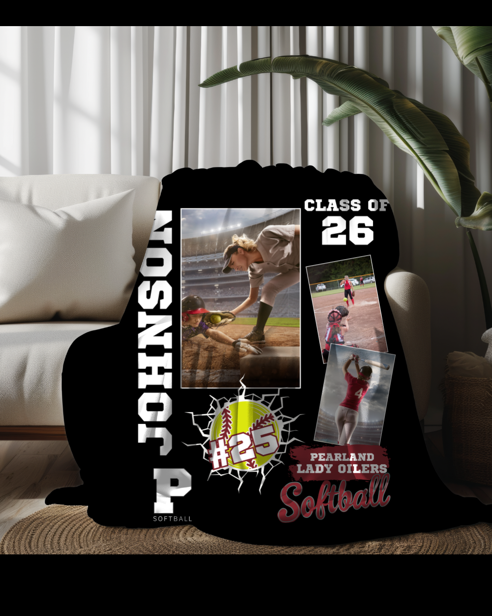 PHS Softball- Custom Player Photo Blanket