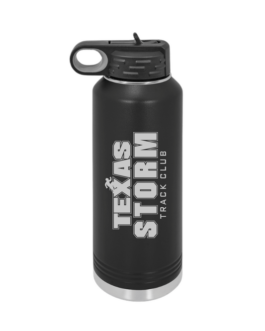 Texas Storm- 40 oz Laser engraved Insulated Water Bottle -Black