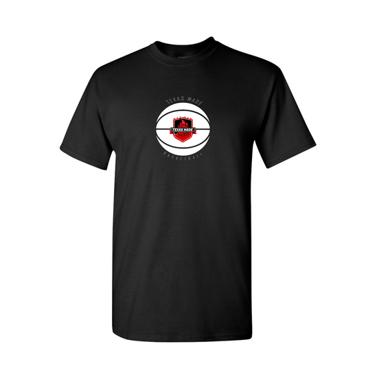 Texas Made -TM Basketball- Black Cotton Tee