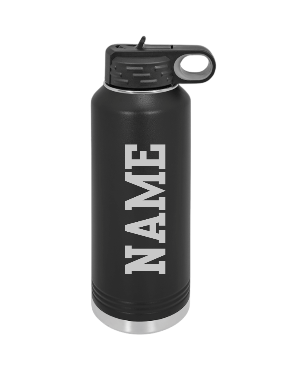 Texas Storm- 40 oz Laser engraved Insulated Water Bottle -Black