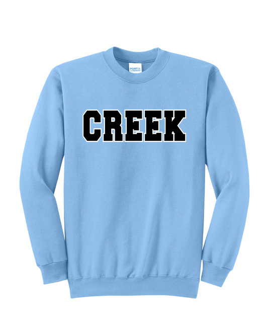 Shadow Creek HS -Creek Embroidered Applique Crewneck- Medium Gray